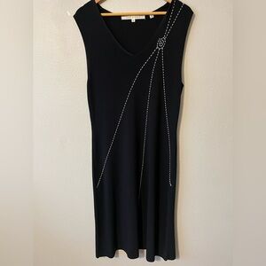 Max Studio Sheath Knit Dress Black Sleeveless Midi Size XL